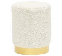 Vidaxl Tabouret Rond Blanc Molleton Blanc