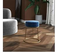 vidaXL Tabouret rond Bleu Velours, 1.91 kg