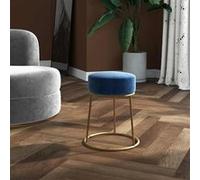 vidaXL Tabouret rond en velours bleu – 1,91 kg