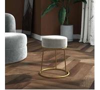 vidaXL Tabouret rond en velours Gris clair