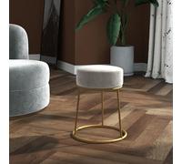 Vidaxl Tabouret Rond Gris Clair Velours Gris