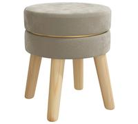 Vidaxl Tabouret Rond Gris Foncé Velours Gris