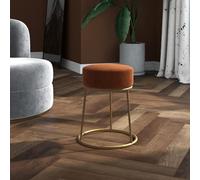 Vidaxl Tabouret Rond Marron Velours Marron