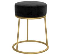 vidaXL Tabouret rond noir velours