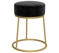 Vidaxl Tabouret Rond Noir Velours Noir
