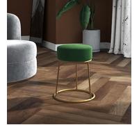 vidaXL Tabouret rond Pouf repose-pied velours vert pour salon, chambre, couloir