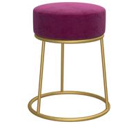 Vidaxl Tabouret Rond Violet Velours Violet