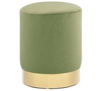 Tabouret Vert moutarde et doré Velours
