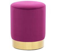 vidaXL Tabouret Repose-Pied de Salon Pouf de Salon Repose-Pied de Couloir Pouf de Chambre à Coucher Intérieur Maison Violet et Doré Velours 28 x 36 cm