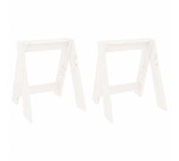 Vidaxl Tabourets 2 Pcs Blanc 40x40x45 Cm Bois Massif De Pin Blanc