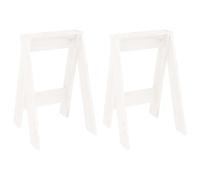 Vidaxl Tabourets 2 Pcs Blanc 40x40x60 Cm Bois Massif De Pin Blanc