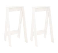 vidaXL Tabourets 2 pcs Blanc 40x40x75 cm Bois massif de pin