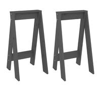 Vidaxl Tabourets 2 Pcs Gris 40x40x75 Cm Bois Massif De Pin Marron