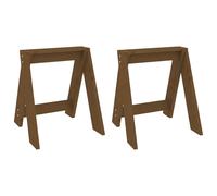 Vidaxl Tabourets 2 Pcs Marron Miel 40x40x45 Cm Bois Massif De Pin Marron