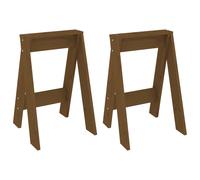 Vidaxl Tabourets 2 Pcs Marron Miel 40x40x60 Cm Bois Massif De Pin Marron