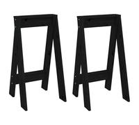 vidaXL Tabourets 2 pcs Noir 40x40x75 cm Bois massif de pin