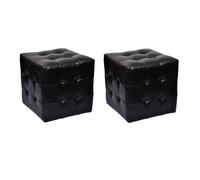 Vidaxl Tabourets Cube Noir Noir