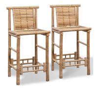 Vidaxl Tabourets De Bar 2 Pcs Bambou
