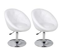 Vidaxl Tabourets De Bar 2 Pcs Blanc Similicuir Blanc