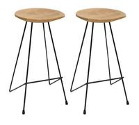 vidaXL Tabourets de bar 2 pcs Bois de teck massif