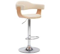 Vidaxl Tabourets De Bar 2 Pcs Crème Bois Courbé Et Similicuir