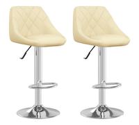 Vidaxl Tabourets De Bar 2 Pcs Crème Similicuir