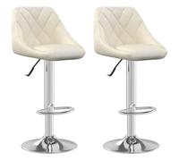 Vidaxl Tabourets De Bar 2 Pcs Crème Velours