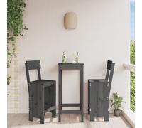 Tabourets de bar 2 pcs gris 40x48,5x115,5 cm bois massif de pin