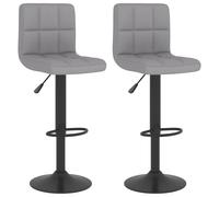 Vidaxl Tabourets De Bar 2 Pcs Gris Clair Tissu Gris