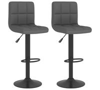 vidaXL Tabourets de bar 334281 – Lot de 2 en tissu gris foncé