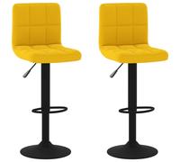 Vidaxl Tabourets De Bar 2 Pcs Jaune Moutarde Velours Jaune