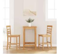 vidaXL Tabourets de bar 2 pcs en bois massif d'hévéa naturel