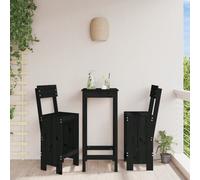 Vidaxl Tabourets De Bar 2 Pcs Noir 40x48,5x115,5 Cm Bois Massif De Pin