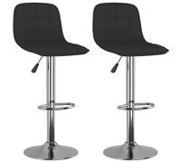 vidaXL Tabourets de bar 2 pcs Noir Tissu