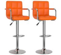 vidaXL Tabourets de bar lot de 2 orange similicuir334600 Orange G