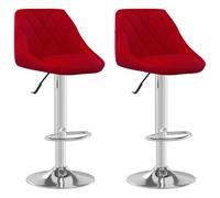 vidaXL Tabourets de bar 2 pcs Rouge bordeaux Velours
