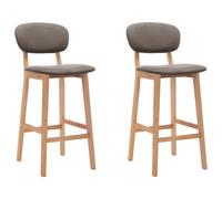 Vidaxl Tabourets De Bar 2 Pcs Taupe Tissu Gris