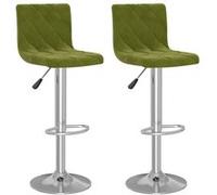 vidaXL Tabourets de bar 2 pcs Vert clair Velours Vert