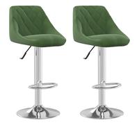 Vidaxl Tabourets De Bar 2 Pcs Vert Foncé Velours