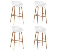 Vidaxl Tabourets De Bar 4 Pcs Blanc Blanc