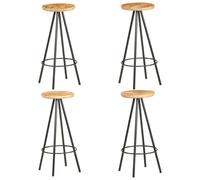 Vidaxl Tabourets De Bar 4 Pcs Bois De Manguier Brut
