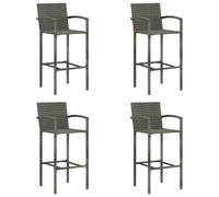 vidaXL Tabourets de bar 4 pcs Gris Résine tressée