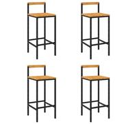 Vidaxl Tabourets De Bar 4 Pcs Noir Résine Tressée Et Bois D'acacia Multicolore