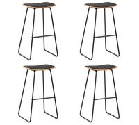 Vidaxl Tabourets De Bar 4 Pcs Noir Similicuir Noir