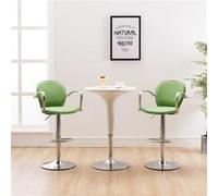 vidaXL Tabourets de bar avec accoudoir lot de 2 vert similicuir249709 Vert G