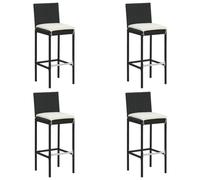 Vidaxl Tabourets De Bar De Jardin Et Coussins Lot De 4 Résine Tressée