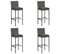 Vidaxl Tabourets De Bar De Jardin Et Coussins Lot De 4 Résine Tressée