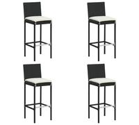 Vidaxl Tabourets De Bar De Jardin Et Coussins Lot De 4 Résine Tressée