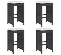 vidaXL Tabourets de bar de jardin 368689 – Lot de 4 en résine tressée avec coussins