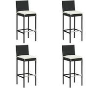 2x Tabourets de Bar de Jardin avec Coussins Gris Résine Tressée Sièges vidaXL